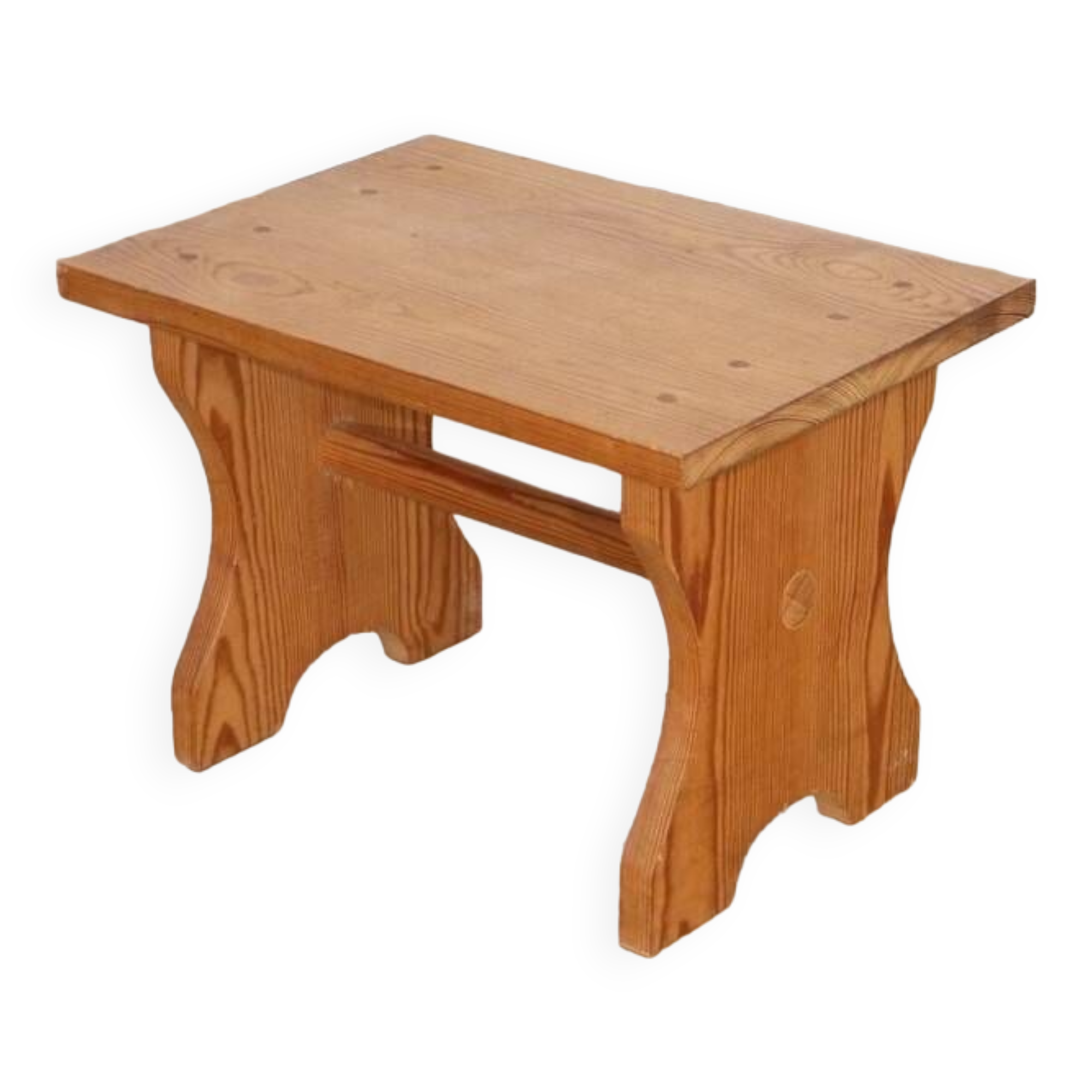 Vintage Scandinavian pine stool 1970s