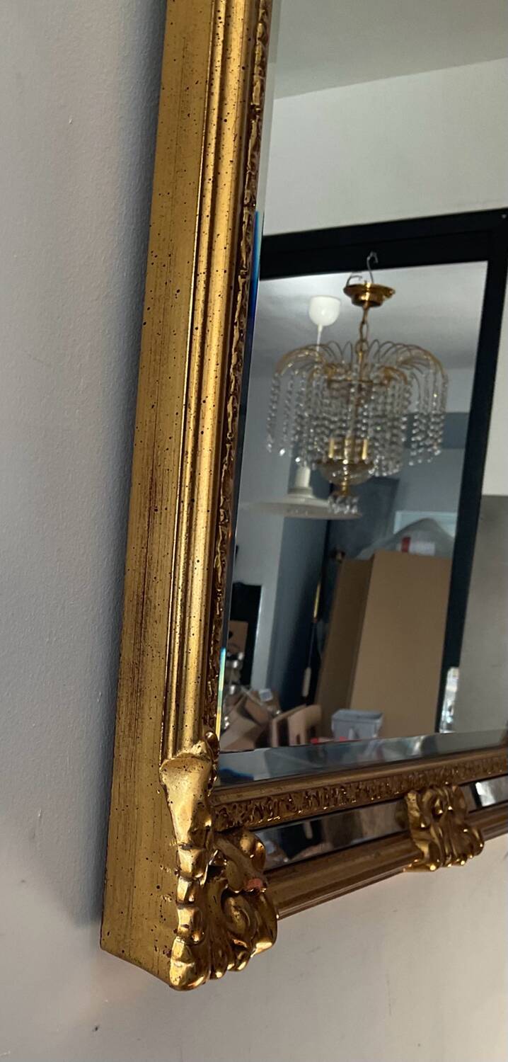 Deknudt gilded mirror with glazing beads from the 70s