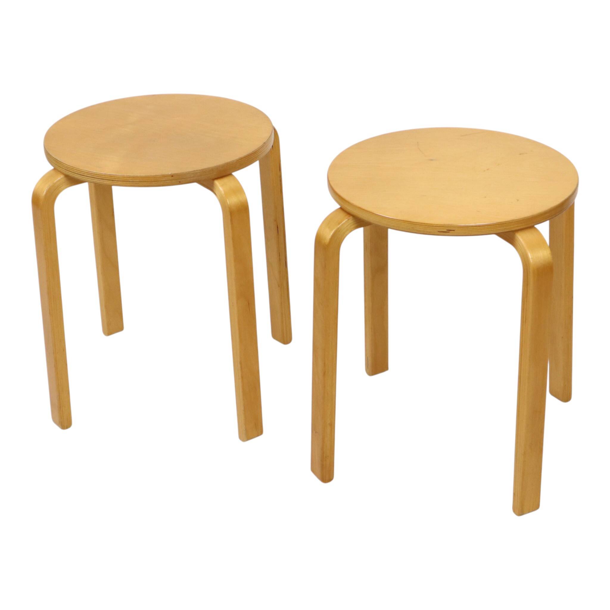 Set of 2 Vintage IKEA Frosta Stools, Beech Wood, 1990s