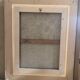 Old oil painting on canvas bouquet of flowers + vintage gray wood frame