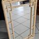 Vintage white faux bamboo mirror