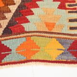 6x10 Soft Red and Orange Turkish Kilim Rug