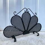 Vintage 1950s fireplace screen, fan shape.