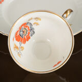 Porcelain cup and saucer set Bavaria 1950