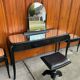 Art Deco French Black Dressing Table, Chair &amp; Nightstands, Set of 4