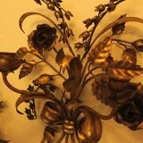 Pair of gilt double wall candleholders by Hans Kögl, 1960s