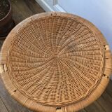 Peacock vintage rattan side table