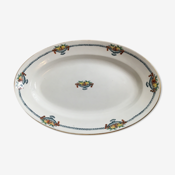 Oval Service Dish "Société des Grands Etablissements Céramique St Amand"