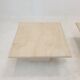 Set de 2 tables basses ou d’appoint en travertin italien, années 1980