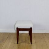 Edmund Homa stool, cream ivory white boucle seat - 2 pieces available