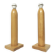 Lot 2 pieds de lampe arlus en bois vintage forme géométrique