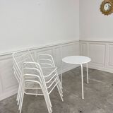 Emu 1970 garden furniture in white lacquered metal