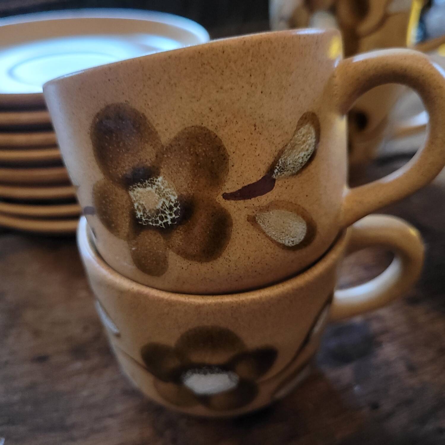 Cups from the Sarreguemines art workshop. 1970s