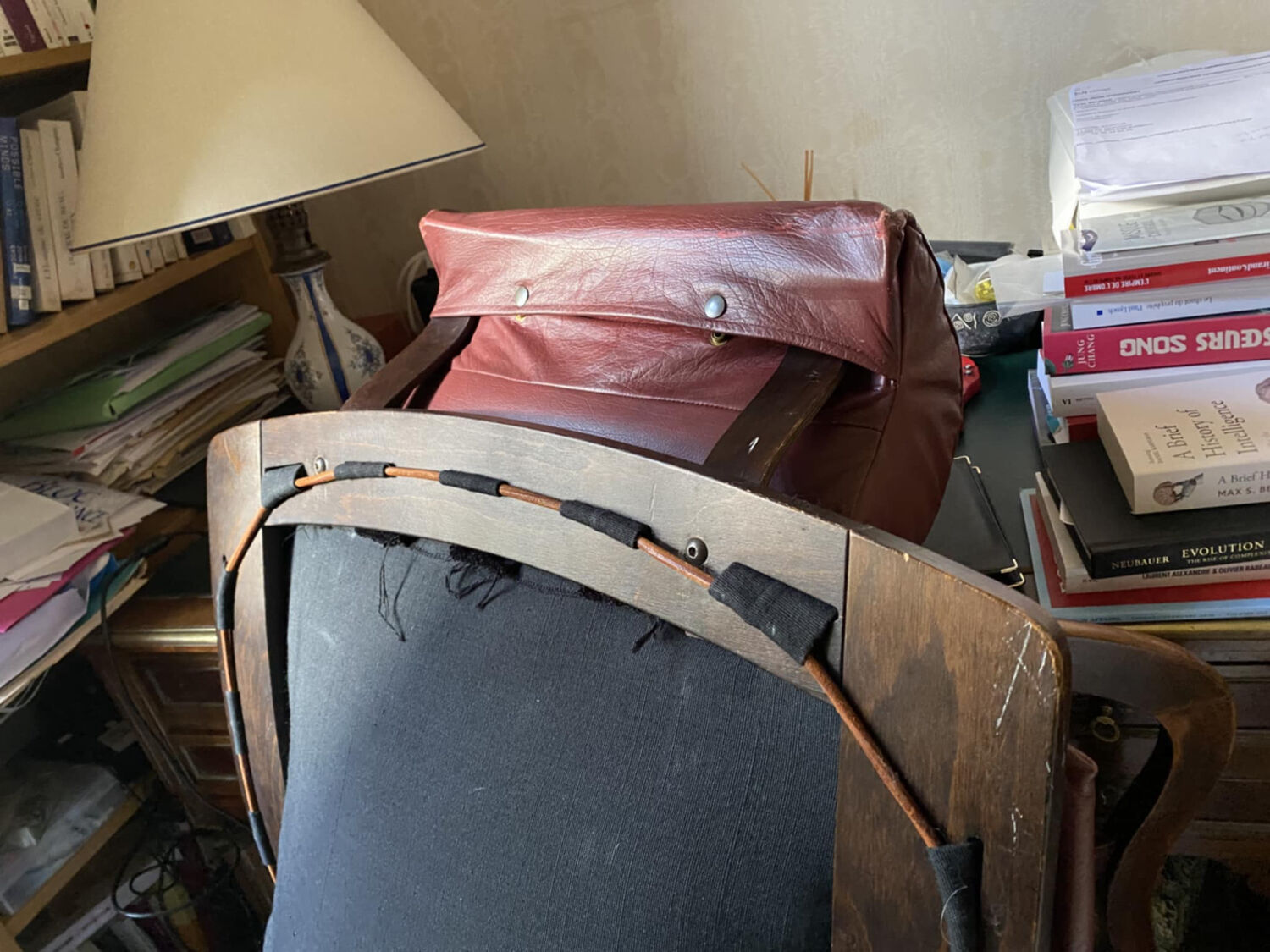 Kroken red leather armchair