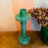 Vintage green wooden candle holder