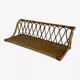 1960s rattan and wood wall shelf