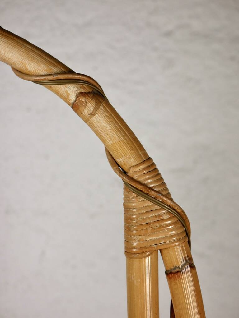 Louis Sognot rattan floor lamp from the 60s