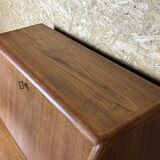 60s 70s teak secretary chest of drawers Danish Modern by Dyrlund Denmark