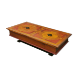 Inlaid bar coffee table in numbered exotic wood