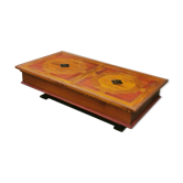 Inlaid bar coffee table in numbered exotic wood