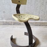 Unique set of 4 metal tractor seat chairs, 1990