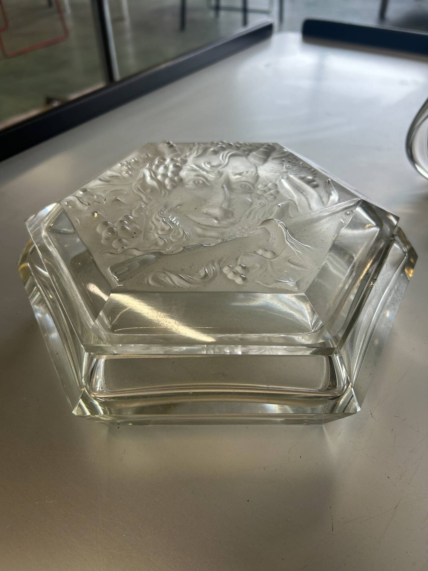 Art Deco crystal bonbonnière