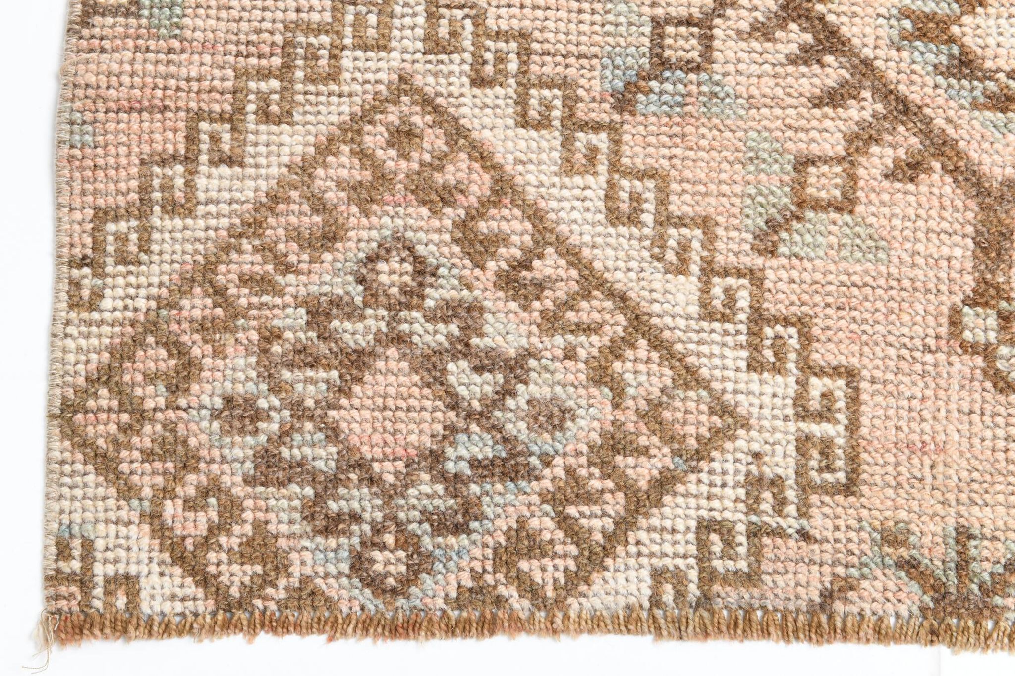 Tapis de couloir persan classique marron crème 3x9, 87x283 cm