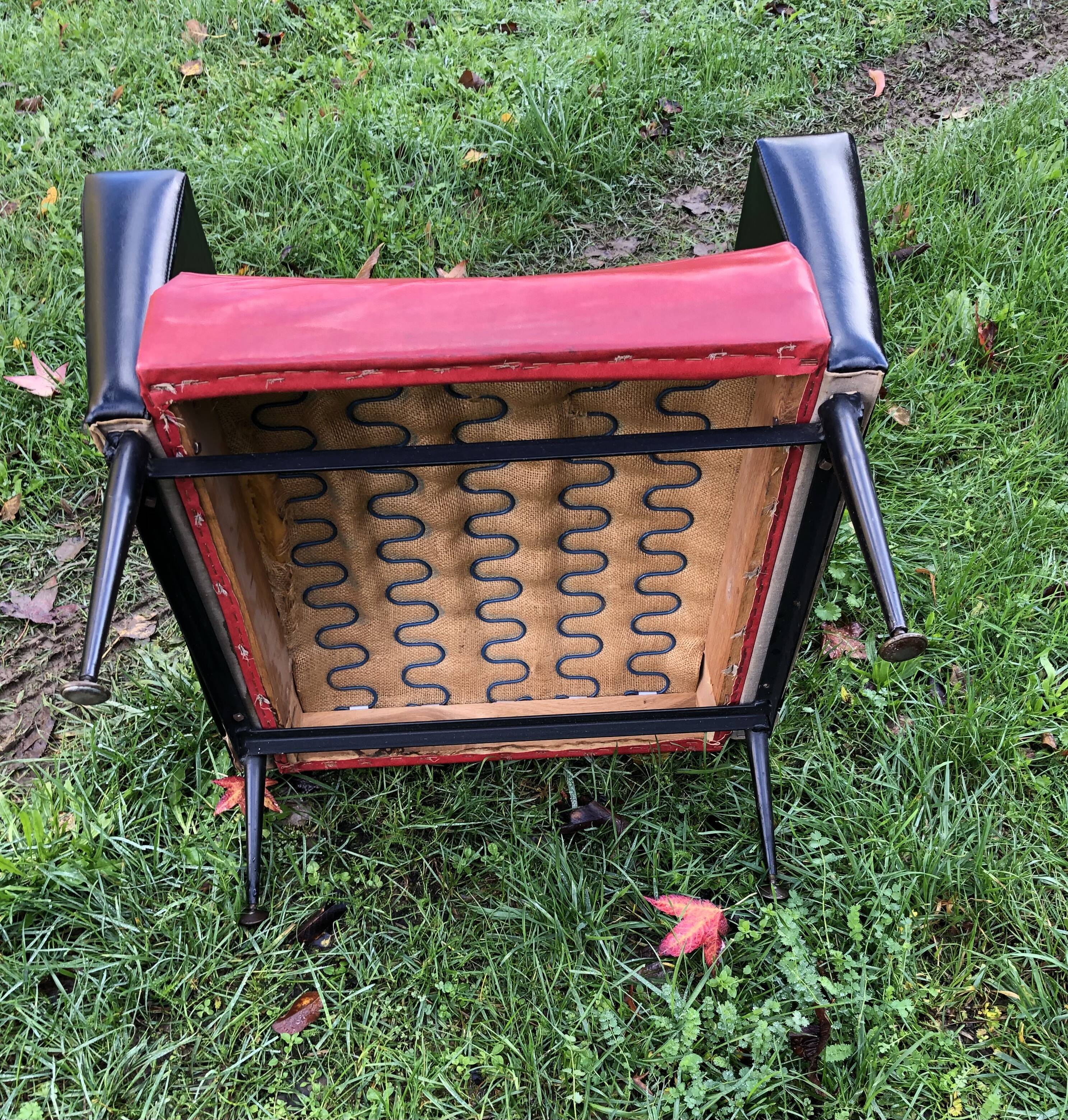 Cartable + Ardoise Poupée Vintage – Skaï – Jouet Ancien