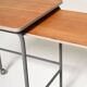 Table d'appoint scandinave vintage avec étagère escamotable