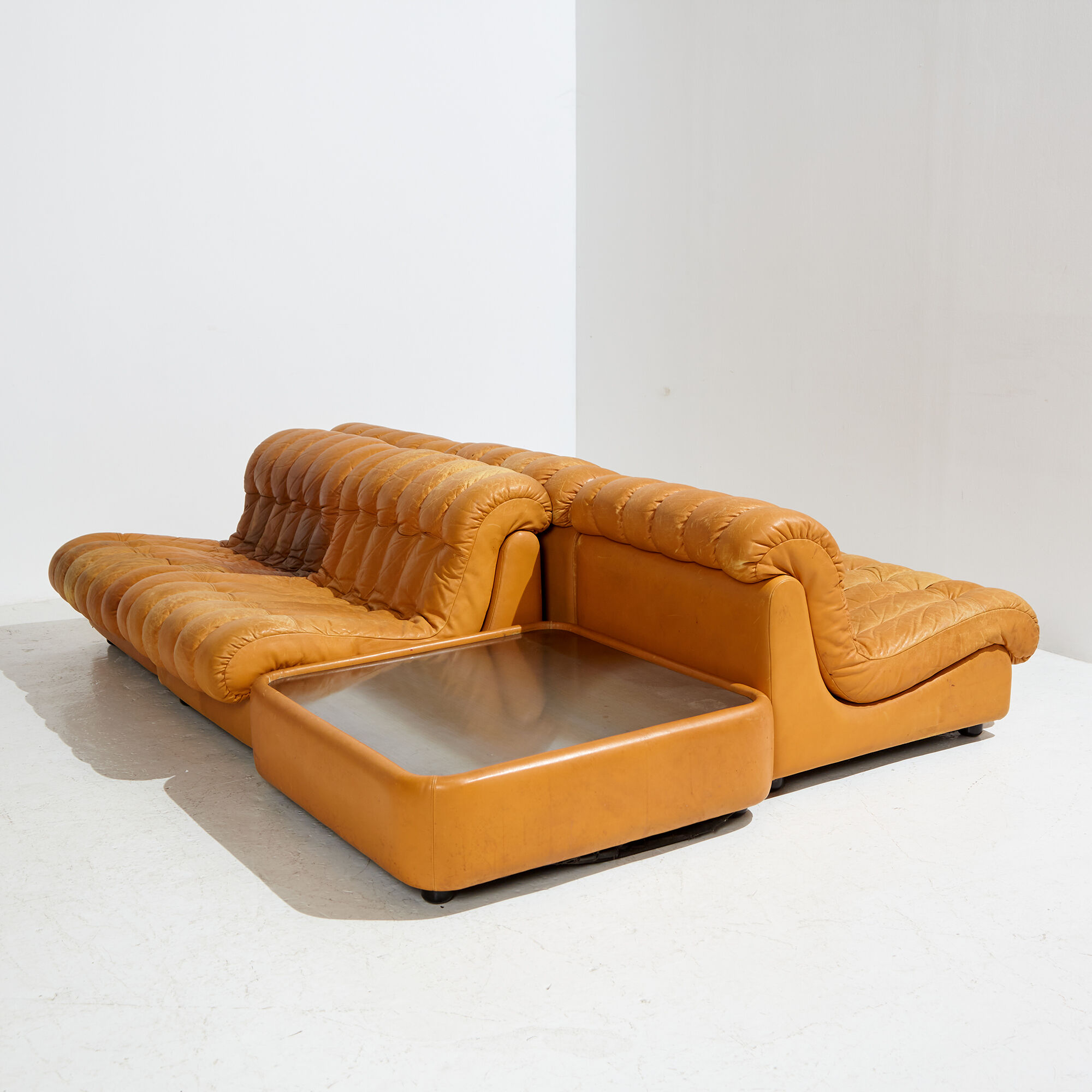 Modular leather sofa set