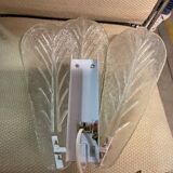 Murano glass leaf sconces, set of 2