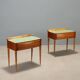 Paire de tables de chevet vintage avec tiroir années 1950