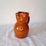 Pichet en terre cuite vernissée — artisanat du Sud vintage