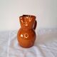 Glazed terracotta pitcher — vintage Southern crafts