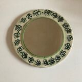Incised ceramic mirror with flowers 1960