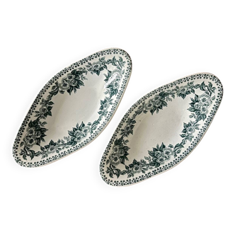 Duo of St Amand iron earth dishes, Guadeloupe model