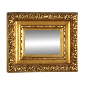 Antique carved and gilded wooden mirror, Italy, 20th century