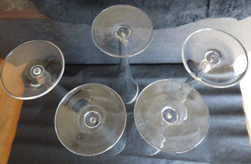 Lot de 5 flutes chic à liseré métal