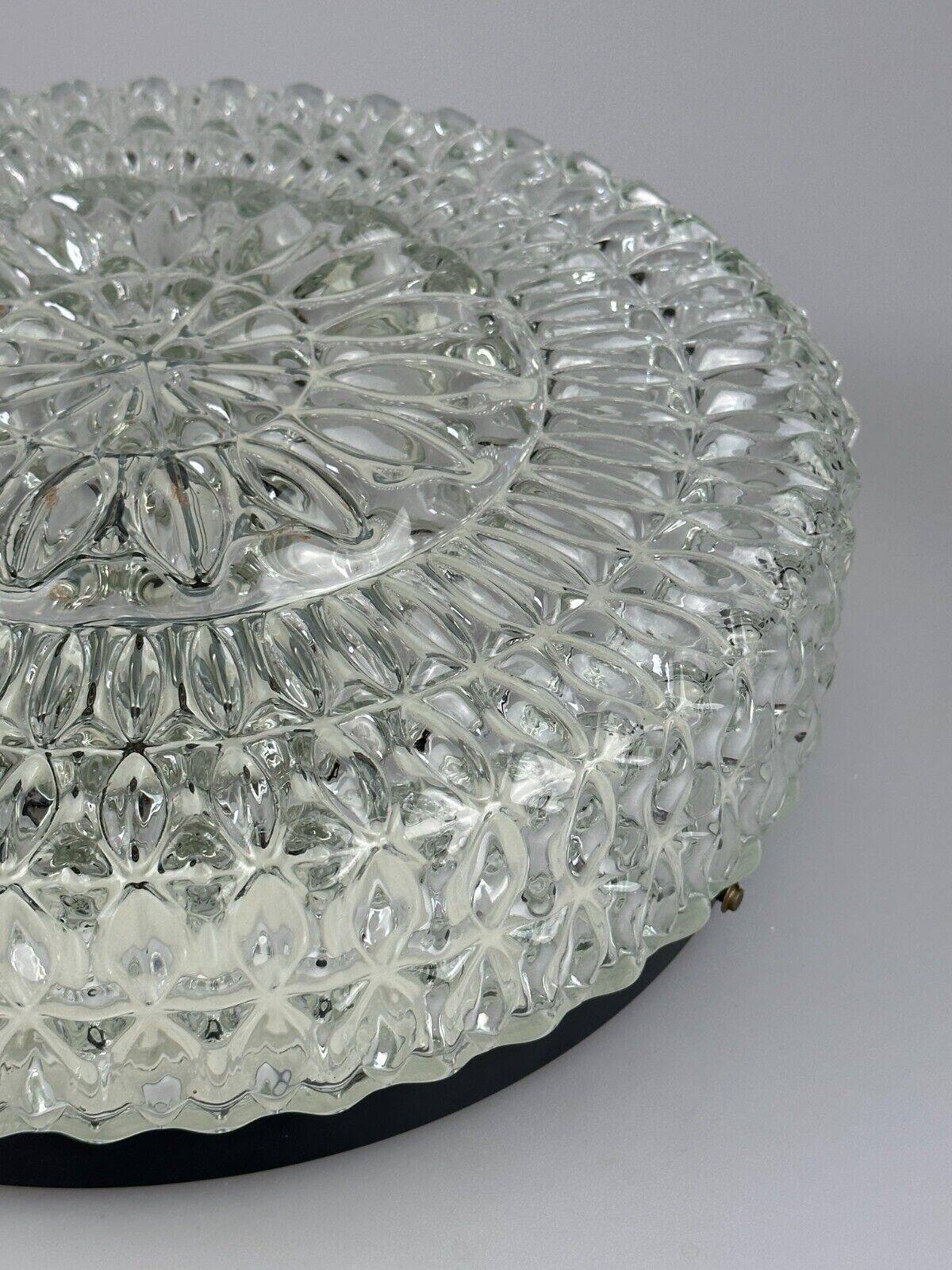 60s 70s ceiling lamp Hustadt Leuchten Germany Plafoniere glass & metal