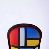 Voltaire armchair upholstered Mondrian style