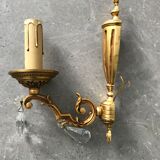 Paire d'applique Louis XVI bronze avec pampilles