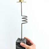 Set of 3 candlesticks | IKEA “Kräsen” from the 1980s | Steel, Brass, Granite