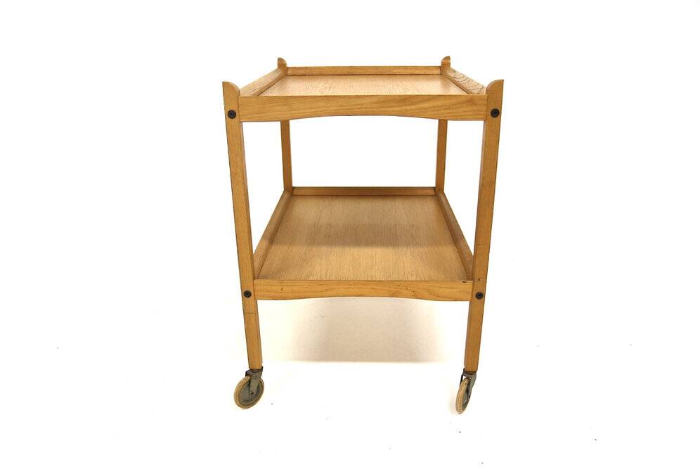 Scandinavian oak serving cart, Sweden, 1960