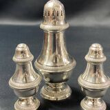 Sugar shaker salt pepper shaker silver metal Louis XVI