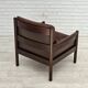 1970s, Scandinavian armchair, furniture leather, beech wood.
