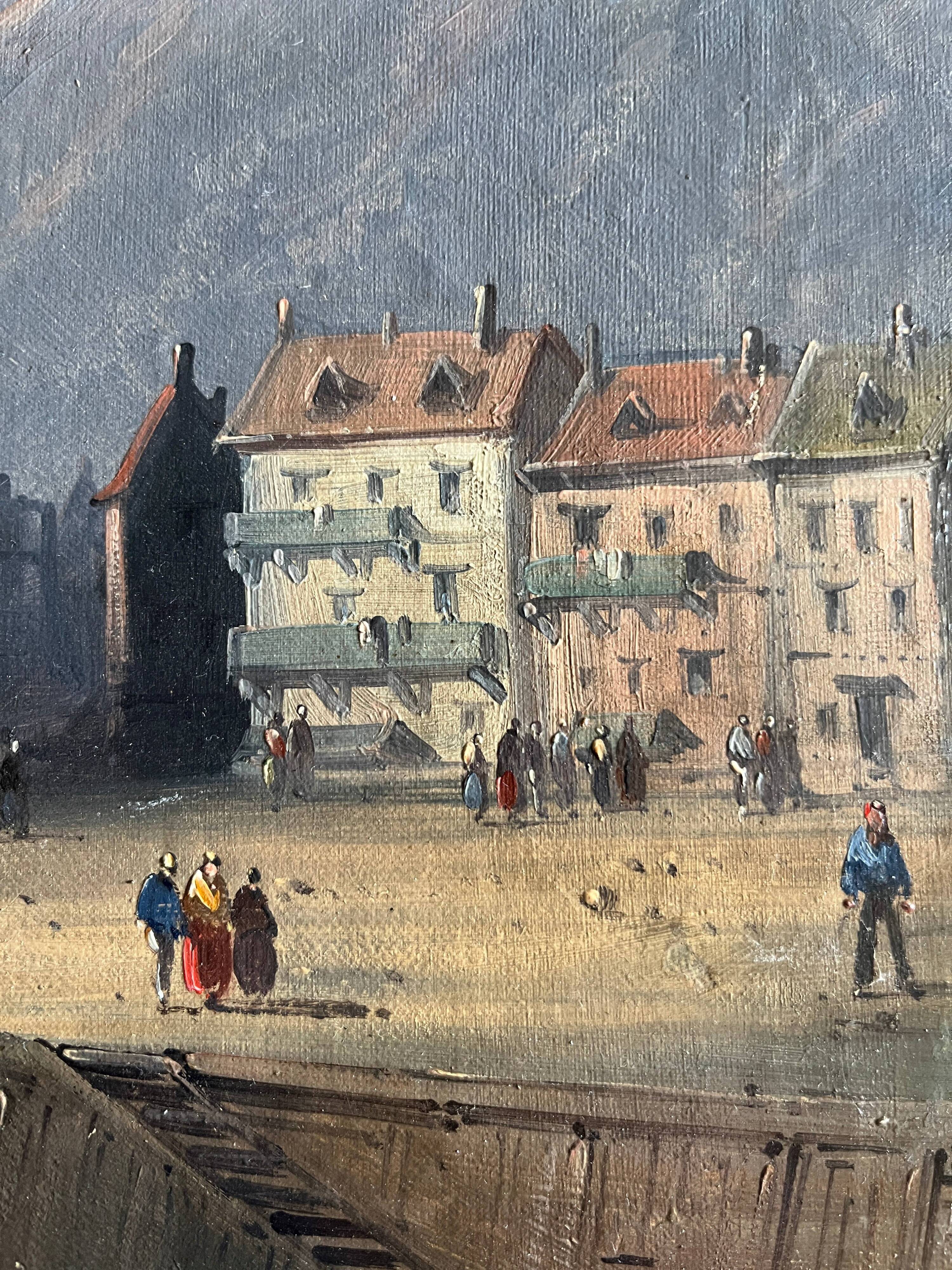 Tableau HST marine attributed to Charles Euphrasie Kuwasseg, 19th century.