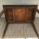 Old farmhouse table desk 1 drawer solid wood patinated black top