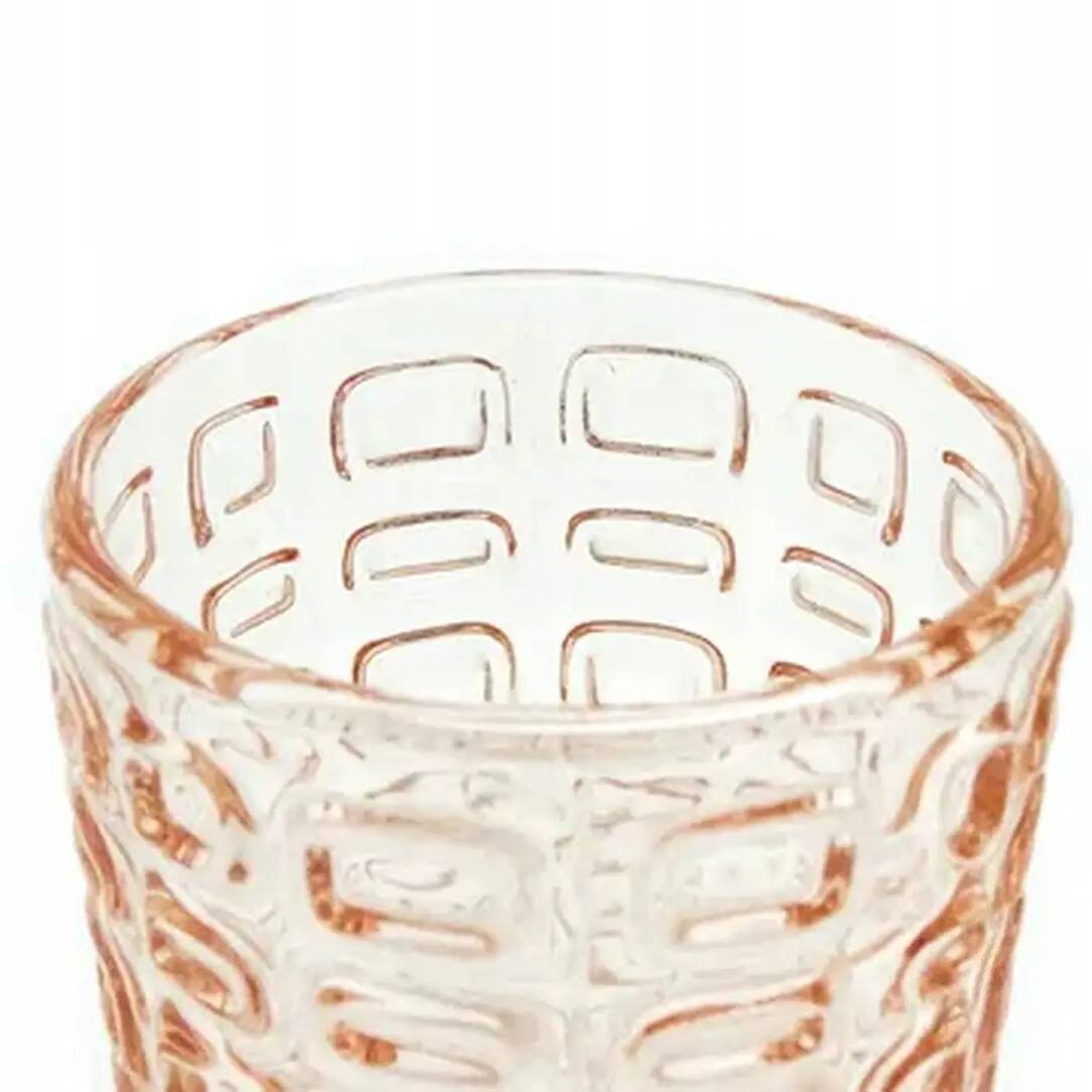 Vulkany vase, modernism, pressed pink glass, Ząbkowice, Poland, 1970s