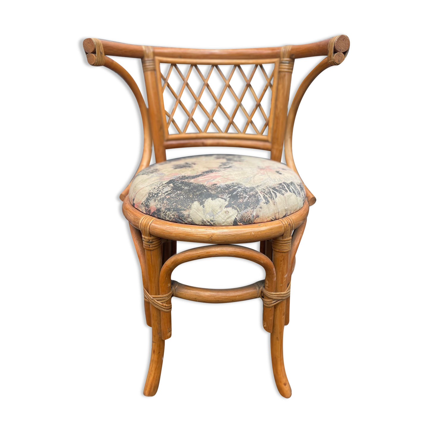 Rattan and bamboo armchair