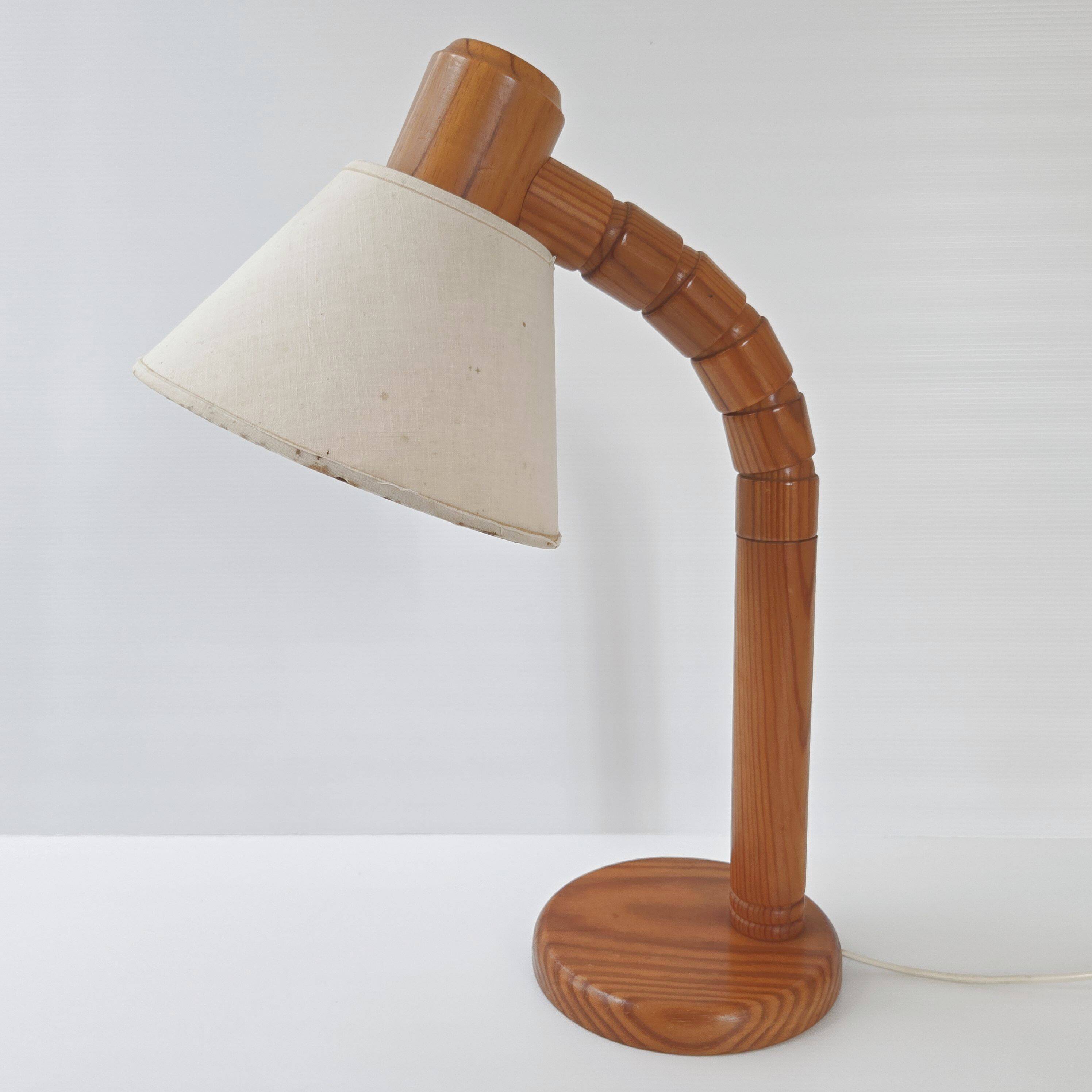 Vintage pine lamp for Solbackens Svarveri, 1970s